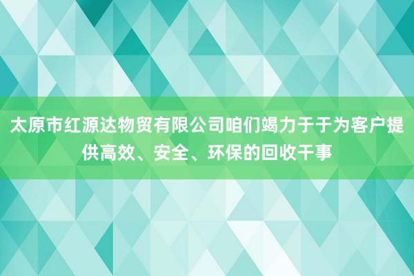 太原市红源达物贸有限公司咱们竭力于于为客户提供高效、安全、环保的回收干事