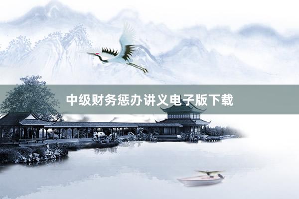 中级财务惩办讲义电子版下载